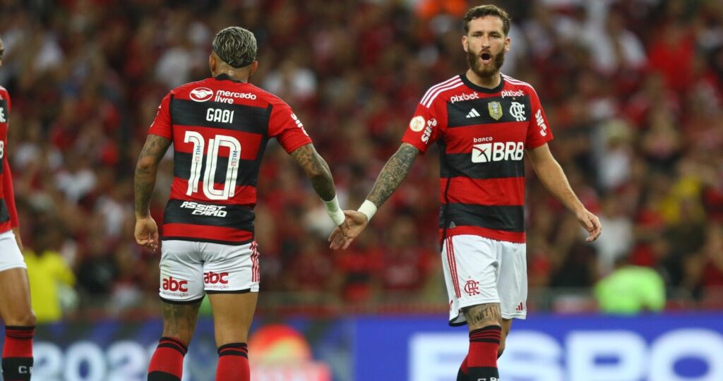 Flamengo brihou com Gabigol e Arrascaeta -Foto: Gilvan Souza/CRF