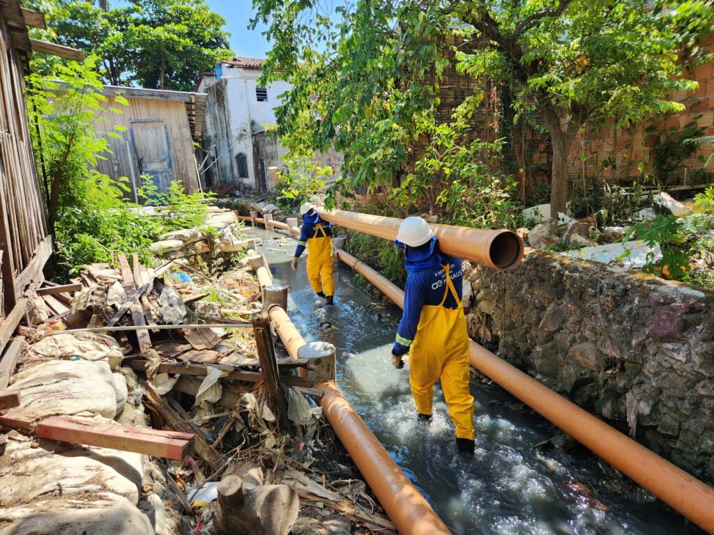 Obras da empresa Águas de Manaus em saneamento básico - foto: Divulgação