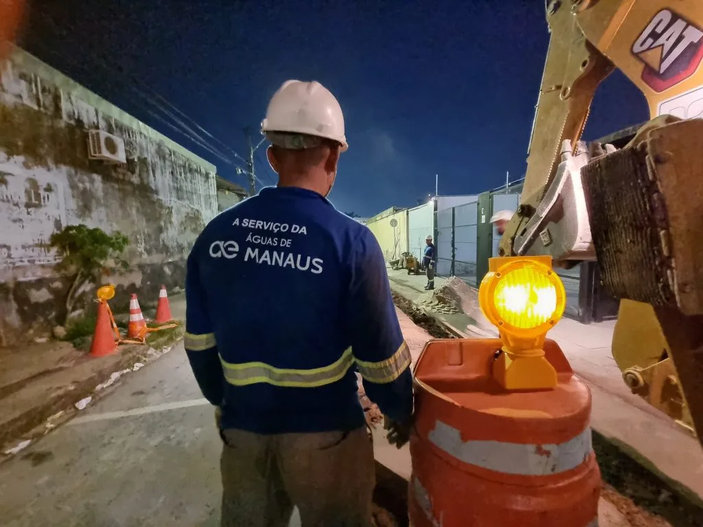 Águas de Manaus avança com rede de esgoto no centro de Manaus (Foto: Divulgação)