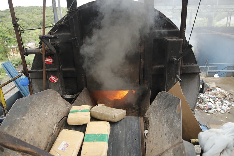 Incineração de drogas em Manaus (Foto: Divulgação)