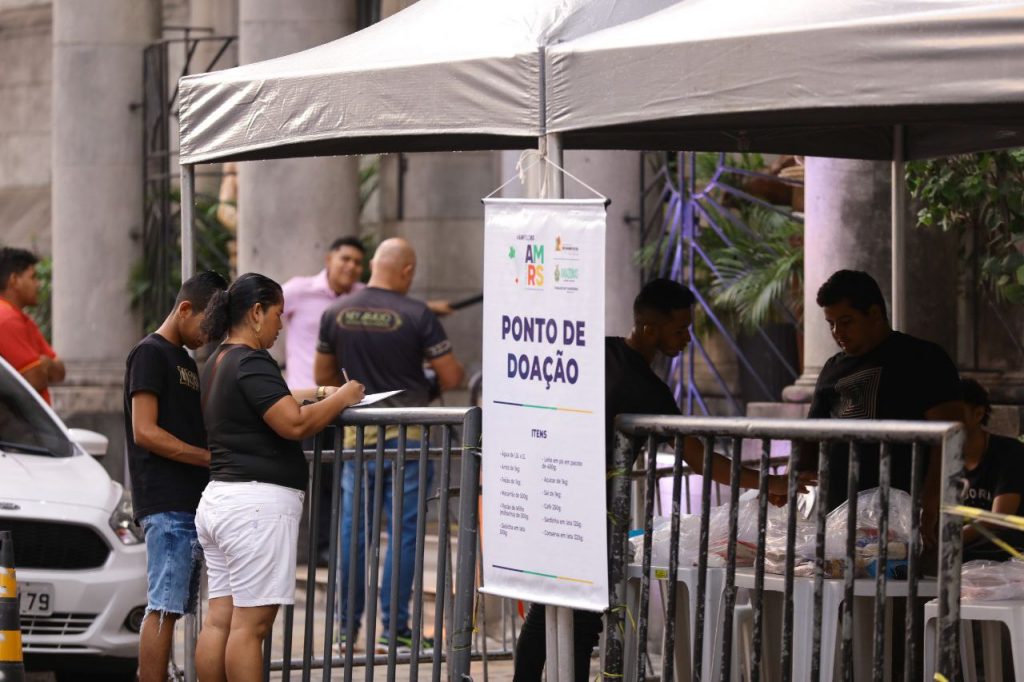 Posto de doação para desabrigados do Rio Grande do Sul em Manaus (Foto: Marcely Gomes)