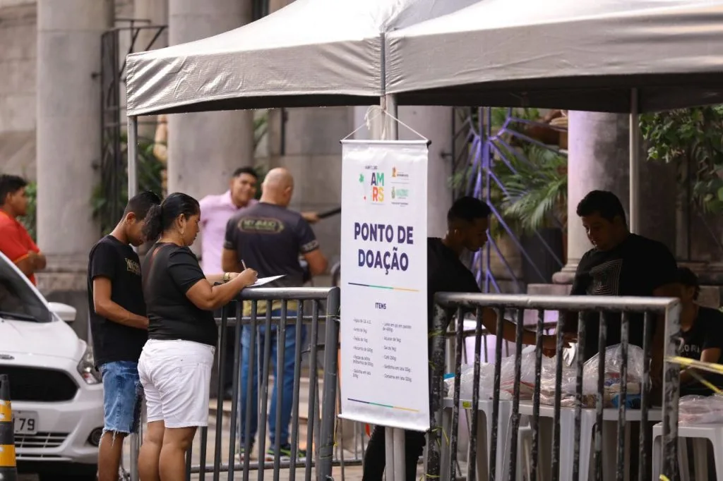 Posto de doação para desabrigados do Rio Grande do Sul em Manaus (Foto: Marcely Gomes)