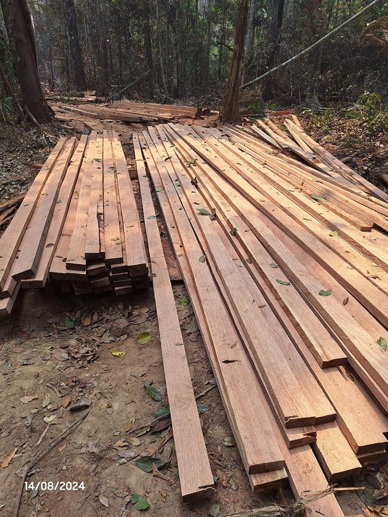 Material apreendido em área de desmatamento em Manicoré (Foto: Divulgação)