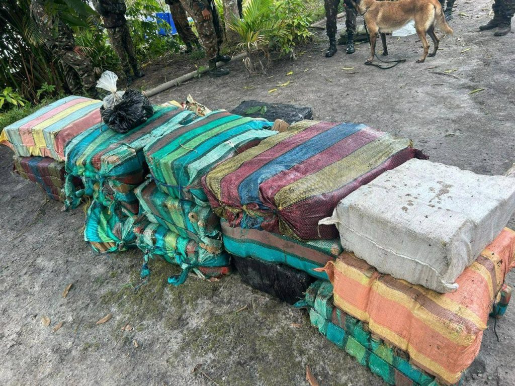 Militares do Exército e agentes da PF durante apreensão de Skunk em São Gabriel da Cachoeira