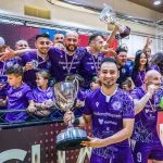 Celino Alves comemora título no futsal de Malta com o time Luxol St. Andrews