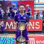 Celino Alves comemora título no futsal de Malta com o time Luxol St. Andrew