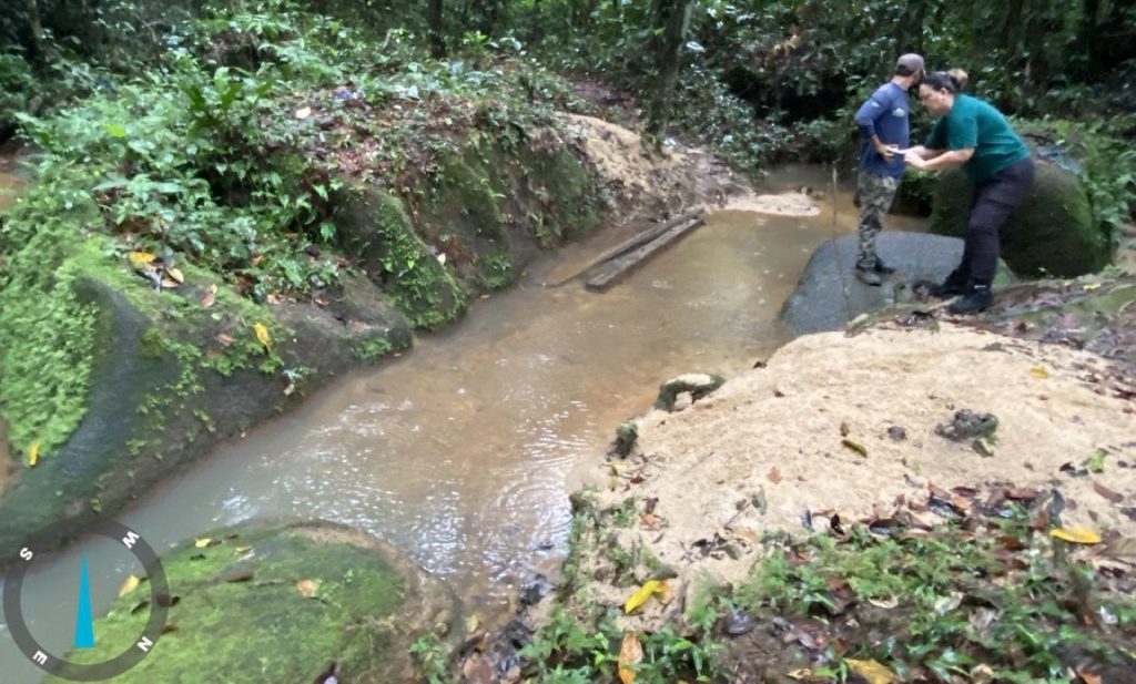 Área impactada por poluição no igarapé Palestina, em São Gabriel da Cachoeira