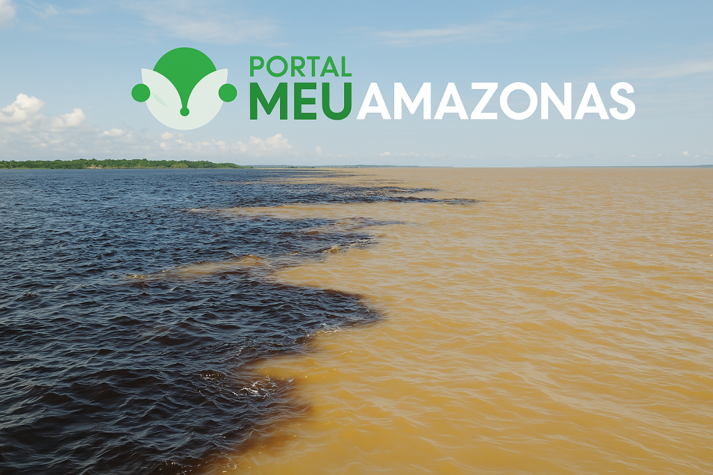 Encontro das águas entre rio Negro e Solimões (Portal Meu Amazonas)