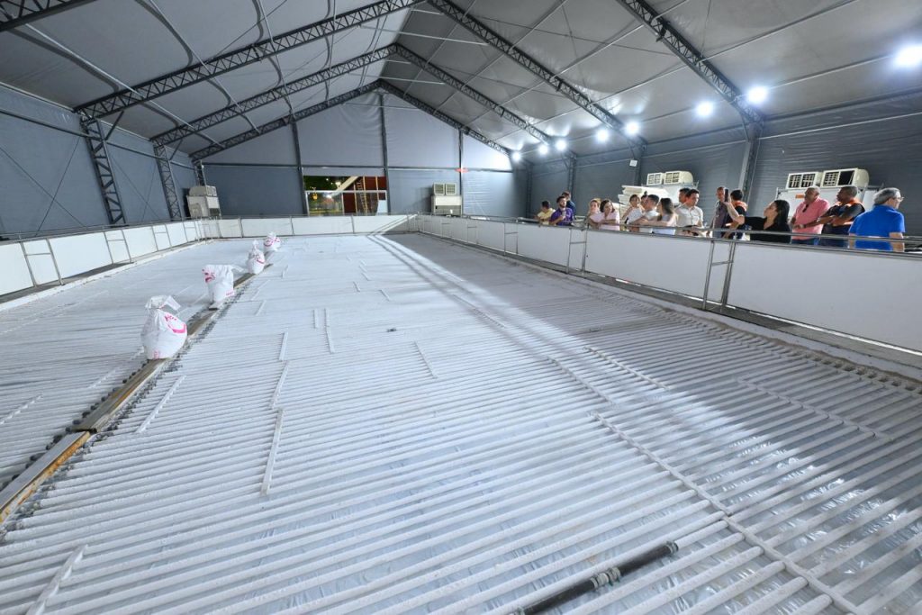 Pista de gelo da decoração de natal 2025 na Ponta Negra, em Manaus