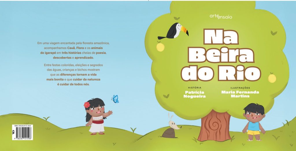 Crianças recebem exemplares do livro “Na Beira do Rio” em projeto Leitura para Todos no Amazonas Shopping.