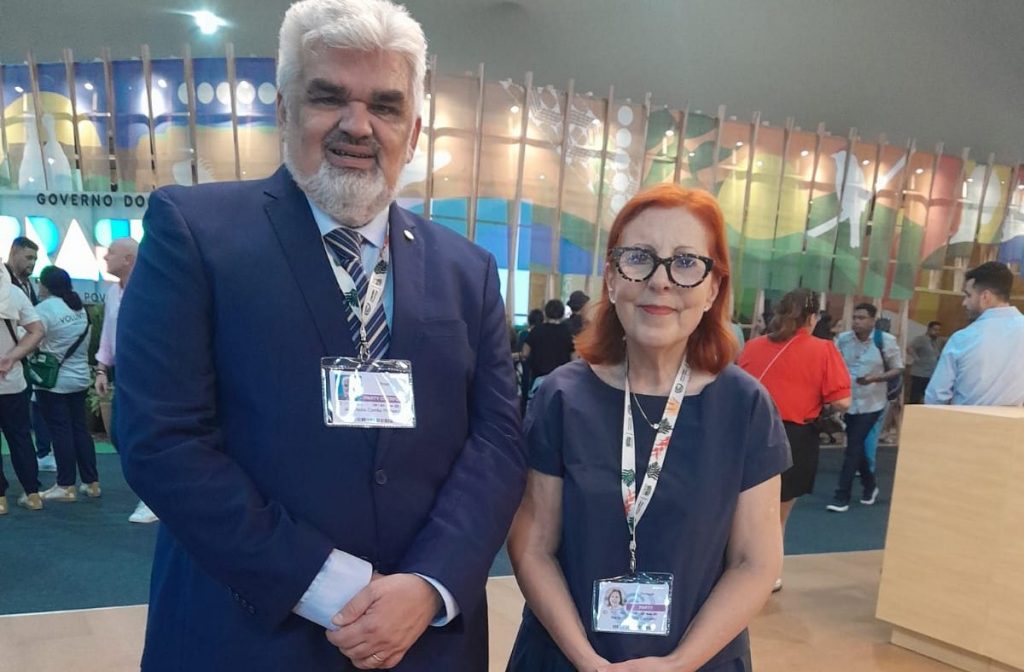 Júlio Pinheiro discute educação ambiental e mudanças climáticas com ministra portuguesa na COP 30 Belém