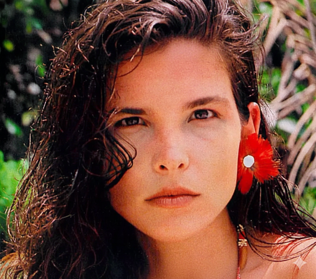 Atriz Cristiana Oliveira em cena da novela Amazônia (1991), gravada em Manaus, marco de ousadia da TV brasileira