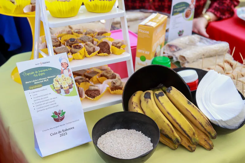 Receitas saudáveis no evento de encerramento do projeto Cuia de Sabores da Semed em Manaus.