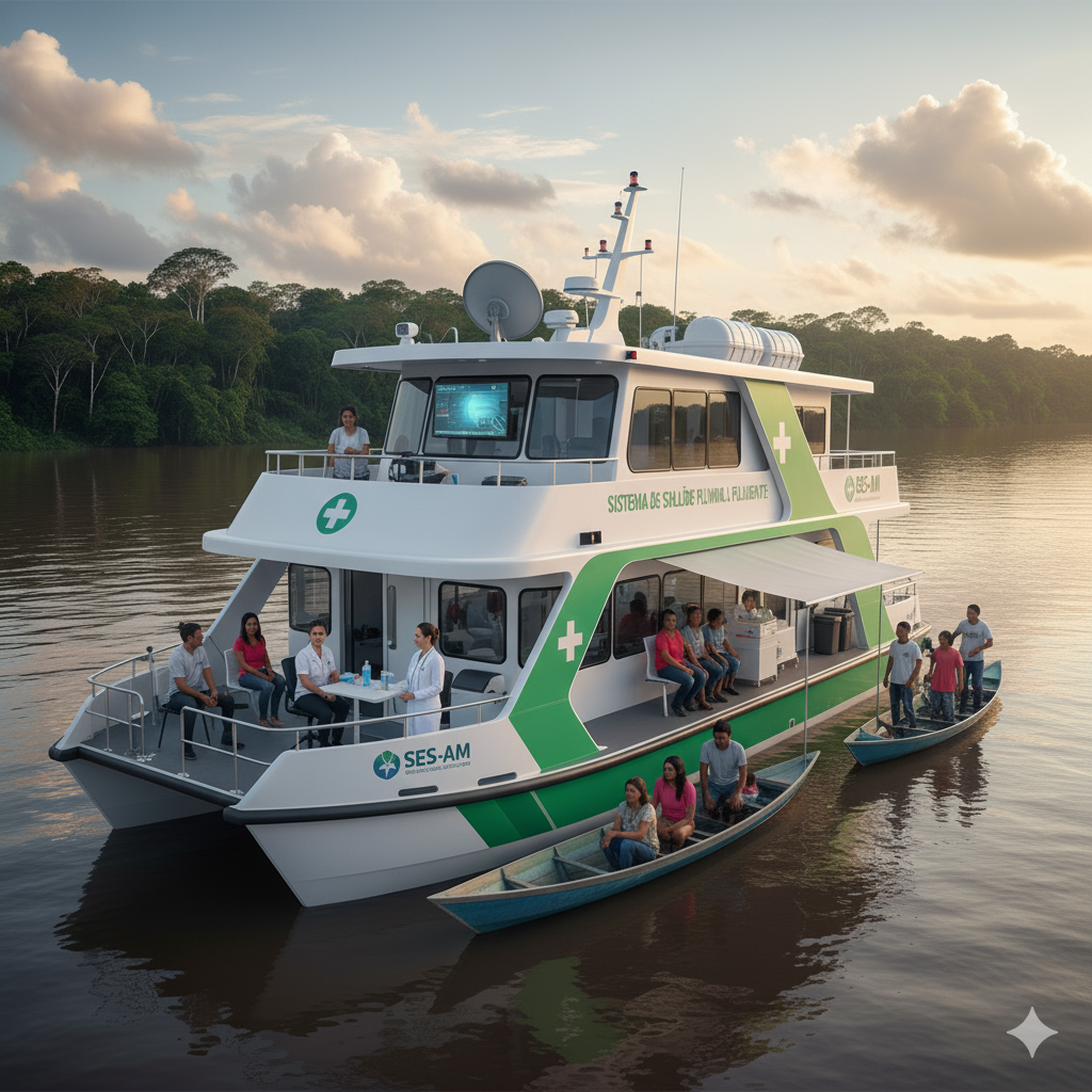 Aleam aprova Sistema de Saúde Fluvial para comunidades no AM Sistema de Saúde Flutuante do Amazonas