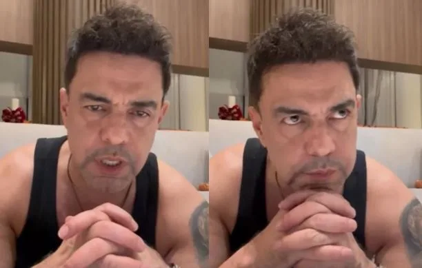 Zezé Di Camargo em vídeo anunciando rompimento com o SBT