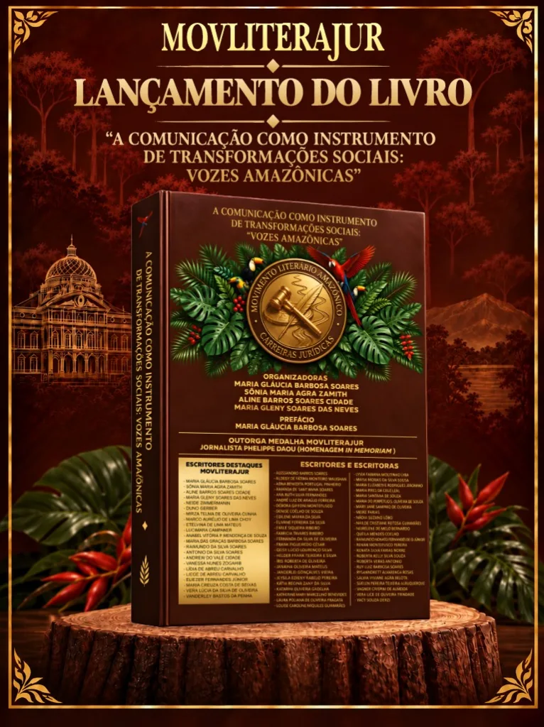 Capa do livro Vozes Amazônicas, lançado pelo MOVLITERAJUR em Manaus